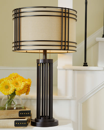Orange Furniture Outlet - Ashley Furniture - Hanswell Lighting - Table Lamp (Set of 2) / Dark Brown - L208294X2