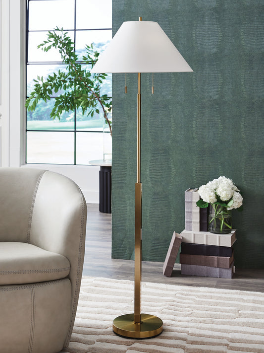 Orange Furniture Outlet - Ashley Furniture - Haigwood Lighting - Metal Floor Lamp (1/CN) / Gold Finish - L208471