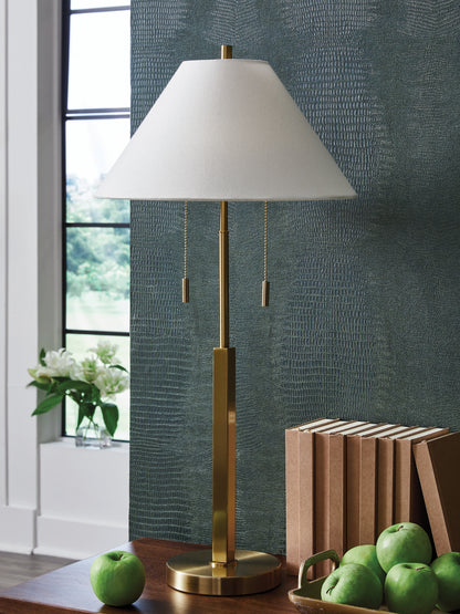 Orange Furniture Outlet - Ashley Furniture - Haigwood Lighting - Metal Table Lamp (1/CN) / Gold Finish - L208474