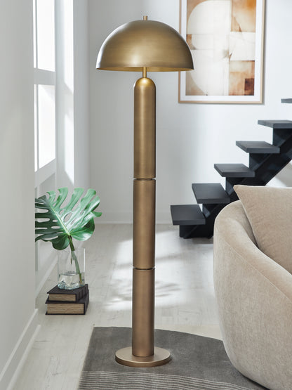 Orange Furniture Outlet - Ashley Furniture - Wendfield Lighting - Metal Floor Lamp (1/CN) / Antique Gold Finish - L208511
