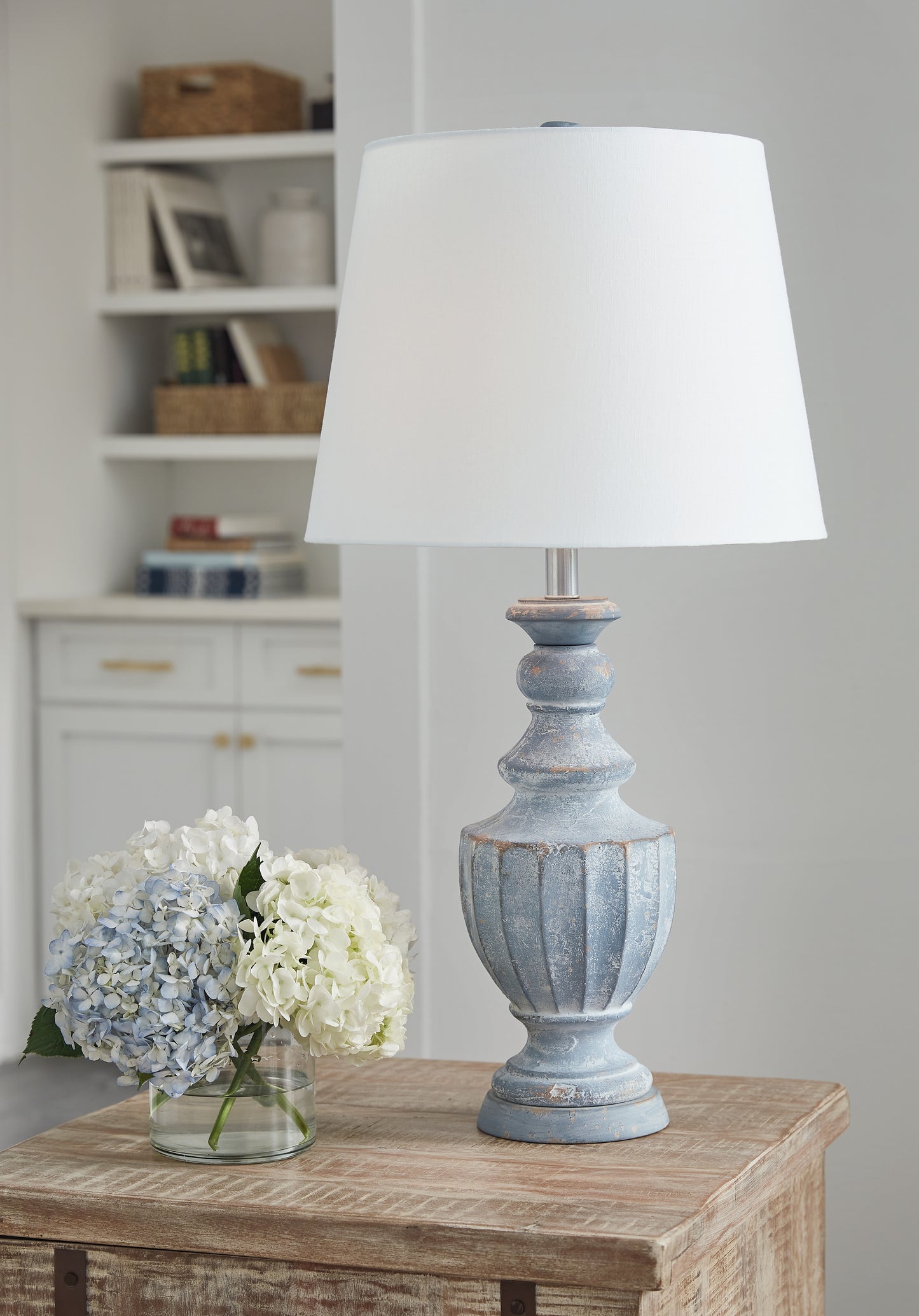 Orange Furniture Outlet - Ashley Furniture - Cylerick Lighting - Table Lamp (Set of 2) / Antique Blue - L235714X2