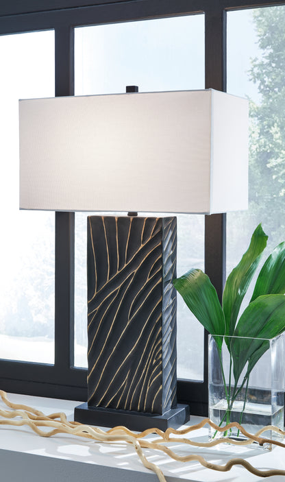 Orange Furniture Outlet - Ashley Furniture - Bartlen Lighting - 2-Piece Lamp Set / Black/Gold Finish - L235774X2