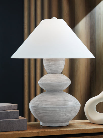 Orange Furniture Outlet - Ashley Furniture - Brickdon Lighting - Poly Table Lamp (1/CN) / Distressed White - L235874