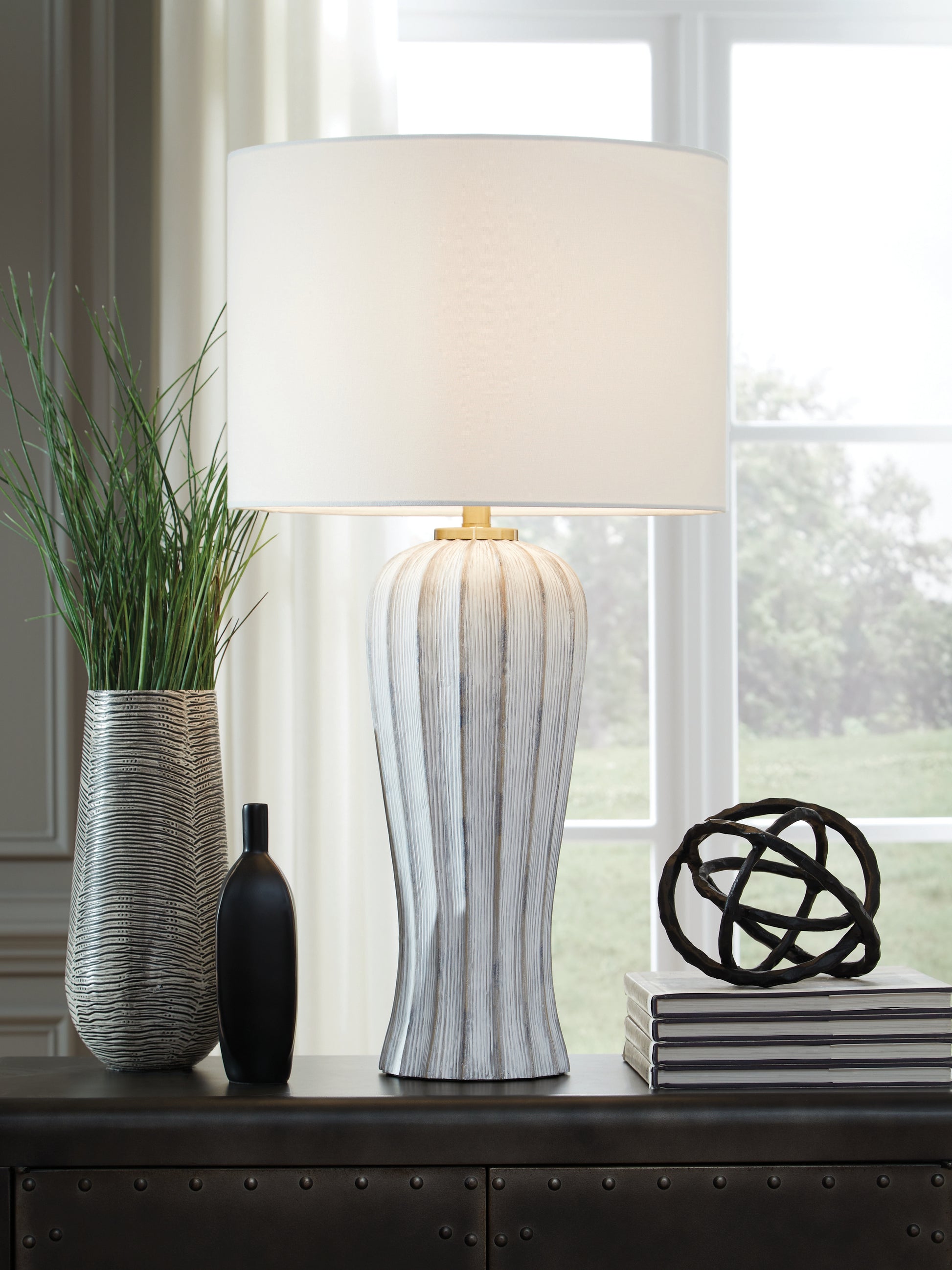 Orange Furniture Outlet - Ashley Furniture - Lanwell Lighting - Poly Table Lamp (1/CN) / Antique Gray - L235894