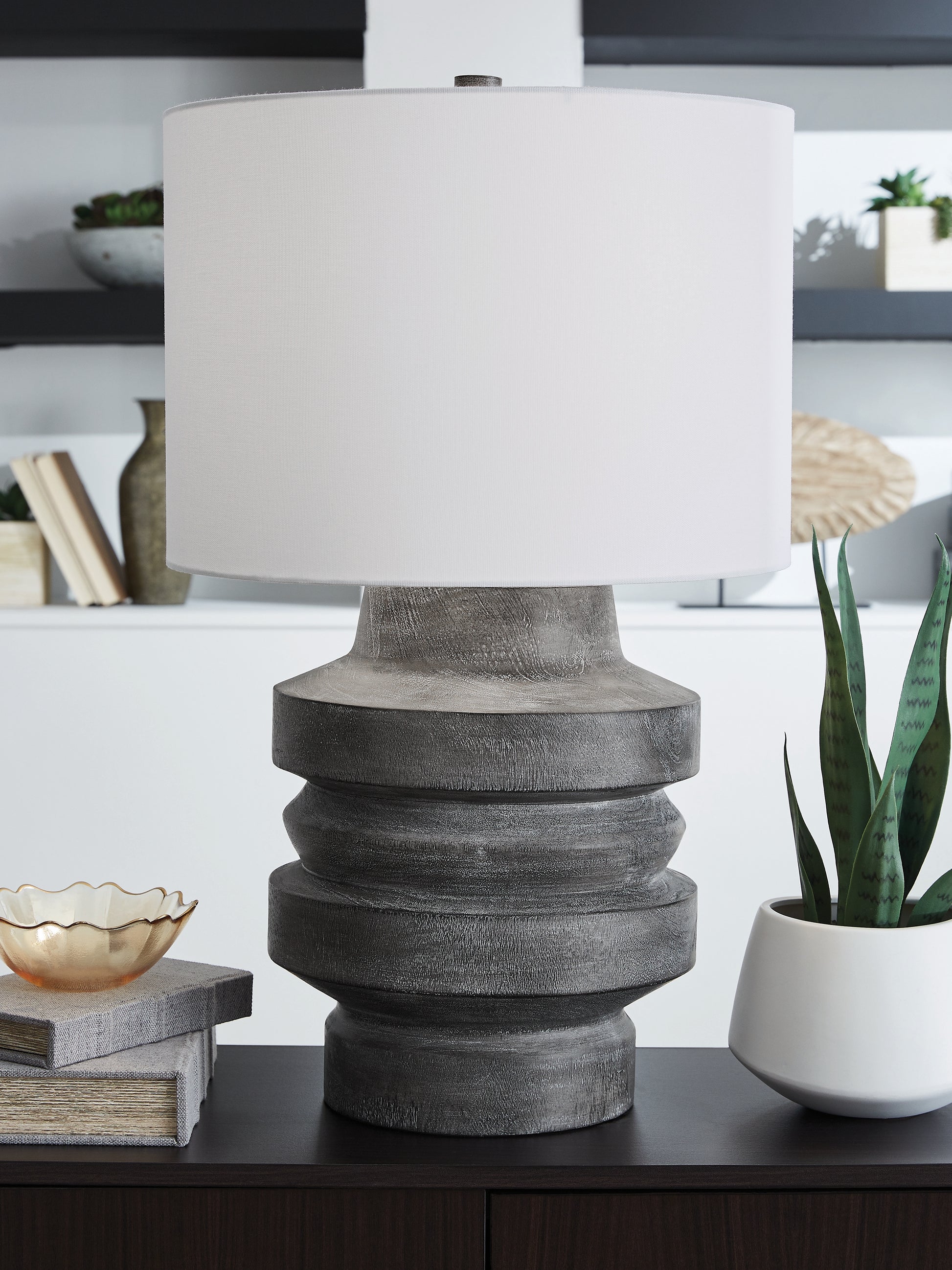 Orange Furniture Outlet - Ashley Furniture - Wahida Lighting - Poly Table Lamp (1/CN) / Distressed Black - L235914