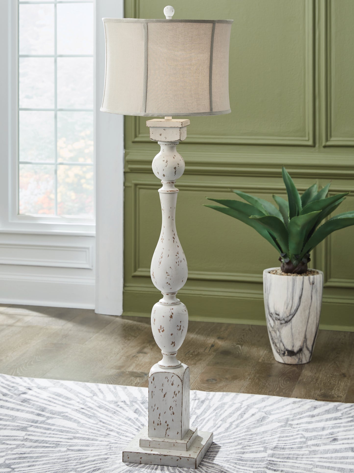 Orange Furniture Outlet - Ashley Furniture - Madsbrook Lighting - Poly Floor Lamp (1/CN) / Antique White - L235921