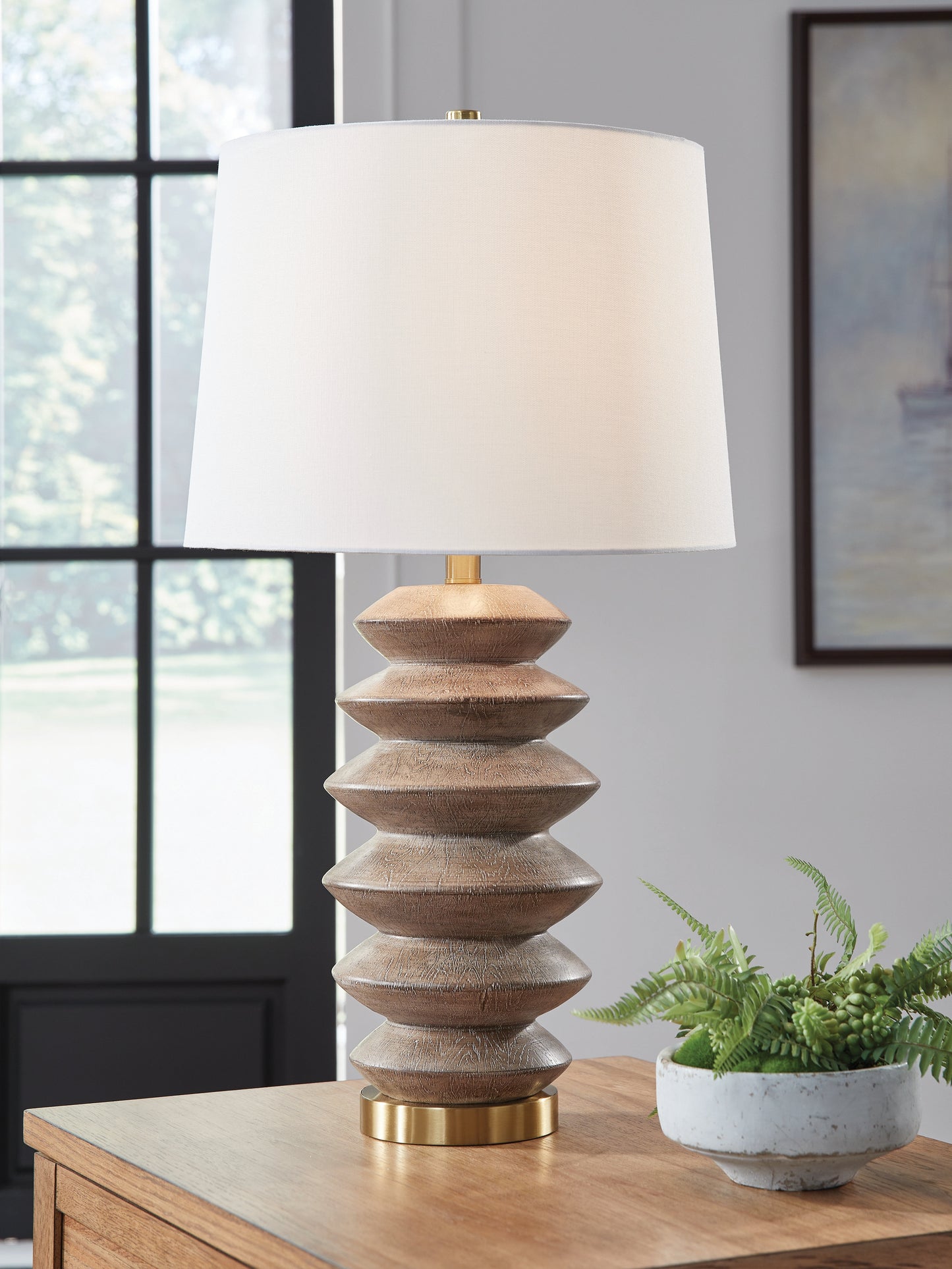 Orange Furniture Outlet - Ashley Furniture - Jyllyard Lighting - Poly Table Lamp (1/CN) / Brown/Gold Finish - L235944