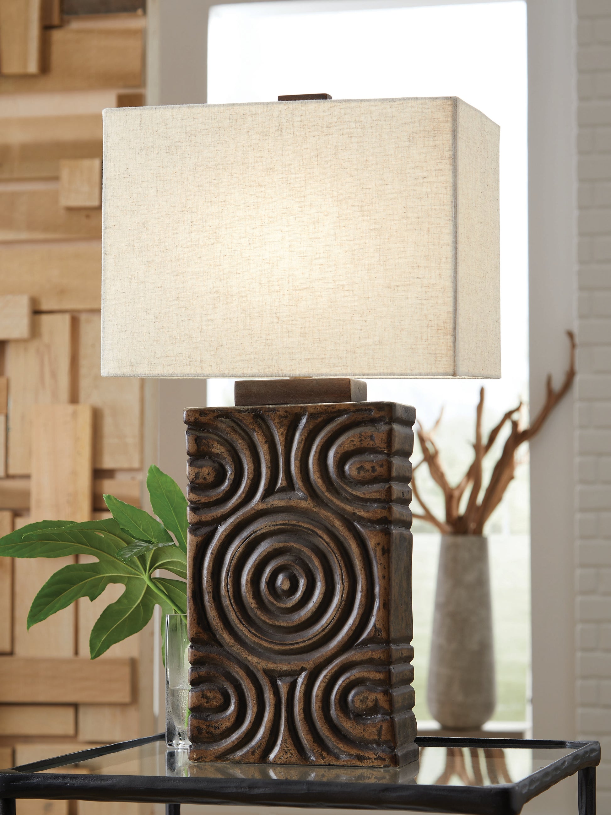 Orange Furniture Outlet - Ashley Furniture - Heathbury Lighting - Paper Table Lamp (1/CN) / Antique Brown - L235964