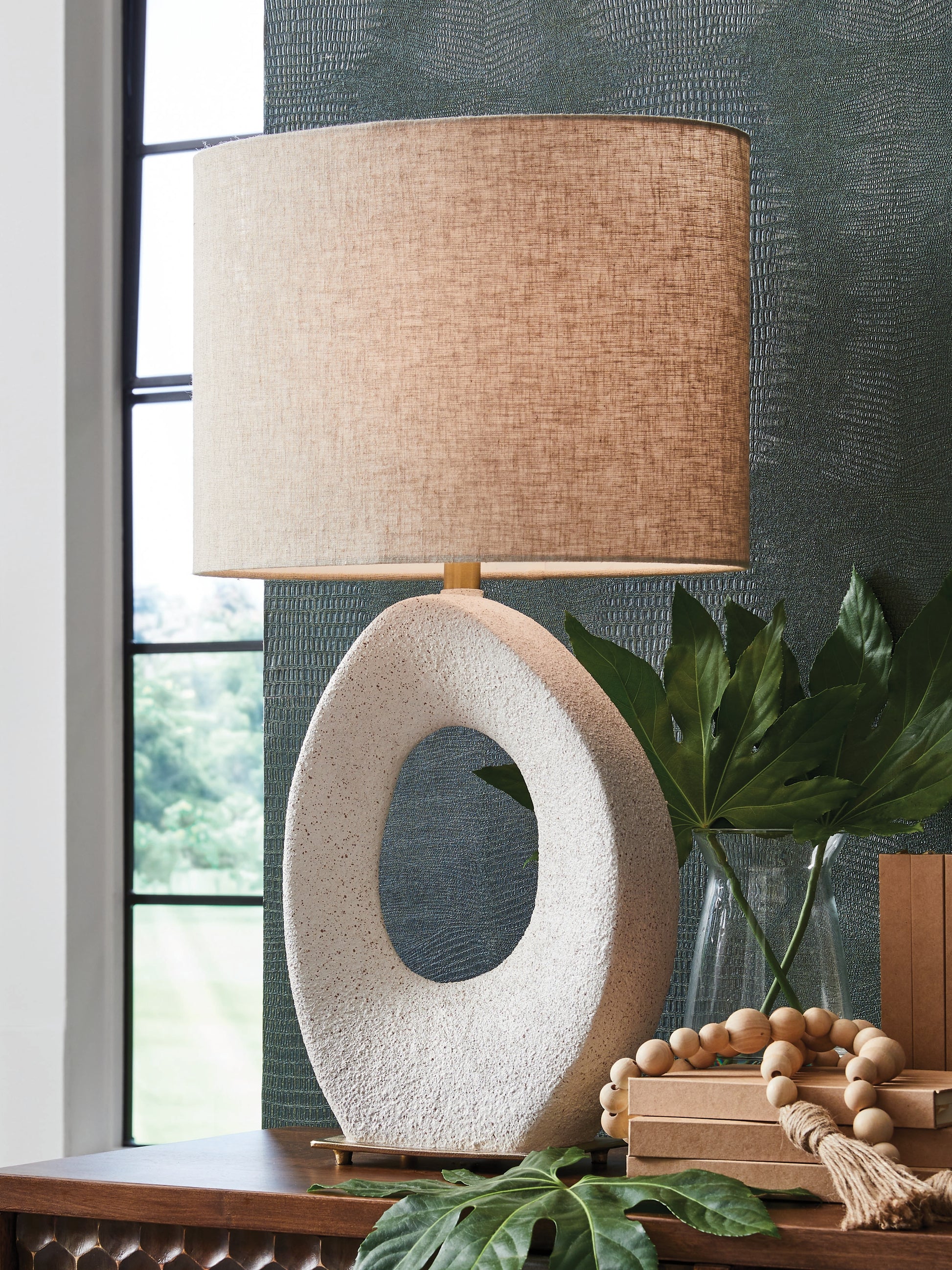 Orange Furniture Outlet - Ashley Furniture - Trentlen Lighting - Paper Table Lamp (1/CN) / Cream/Gold Finish - L235984