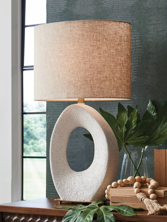 Orange Furniture Outlet - Ashley Furniture - Trentlen Lighting - Paper Table Lamp (1/CN) / Cream/Gold Finish - L235984