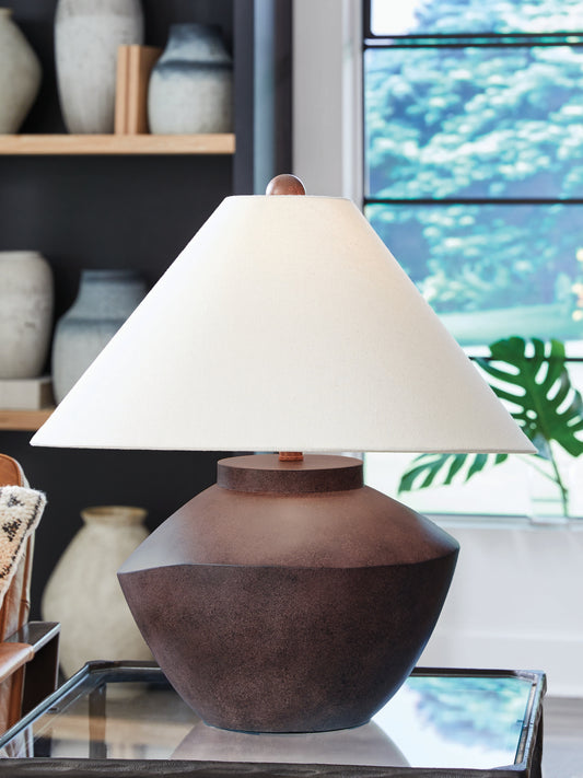 Orange Furniture Outlet - Ashley Furniture - Honsworth Lighting - Poly Table Lamp (1/CN) / Antique Brown - L235994