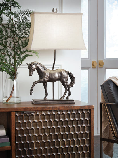 Orange Furniture Outlet - Ashley Furniture - Sandorman Lighting - Poly Table Lamp (1/CN) / Bronze Finish - L317044