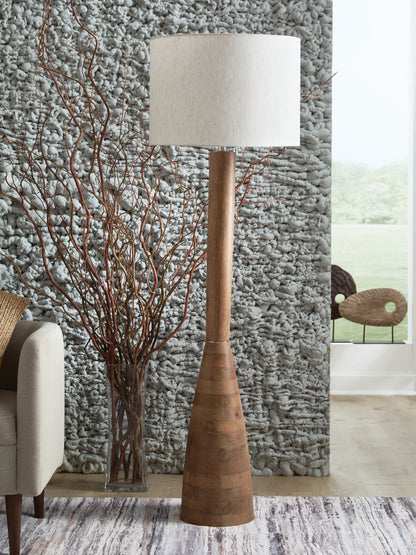 Orange Furniture Outlet - Ashley Furniture - Ailsa Lighting - Wood Floor Lamp (1/CN) / Natural Brown - L329111