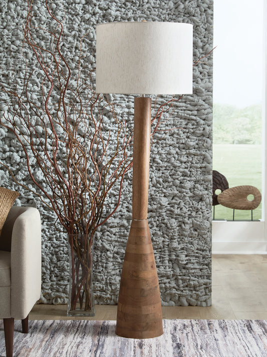 Orange Furniture Outlet - Ashley Furniture - Ailsa Lighting - Wood Floor Lamp (1/CN) / Natural Brown - L329111