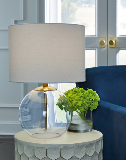 Orange Furniture Outlet - Ashley Furniture - Samder Lighting - Table Lamp (Set of 2) / Clear/Brass Finish - L430744X2