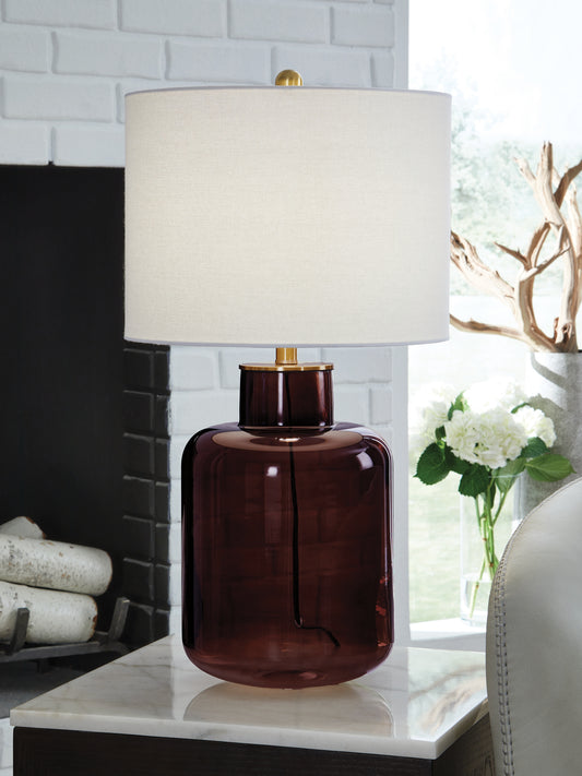Orange Furniture Outlet - Ashley Furniture - Mette Lighting - Glass Table Lamp (1/CN) / Brown/Gold Finish - L430924