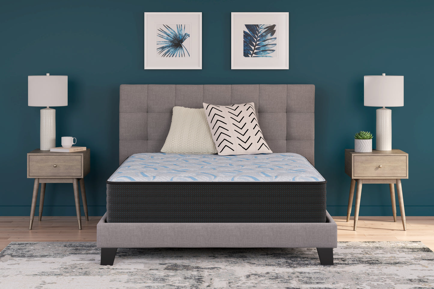 Orange Furniture Outlet - Ashley Furniture - Elite Springs Firm Mattresses - Twin / Gray/Blue - M40511