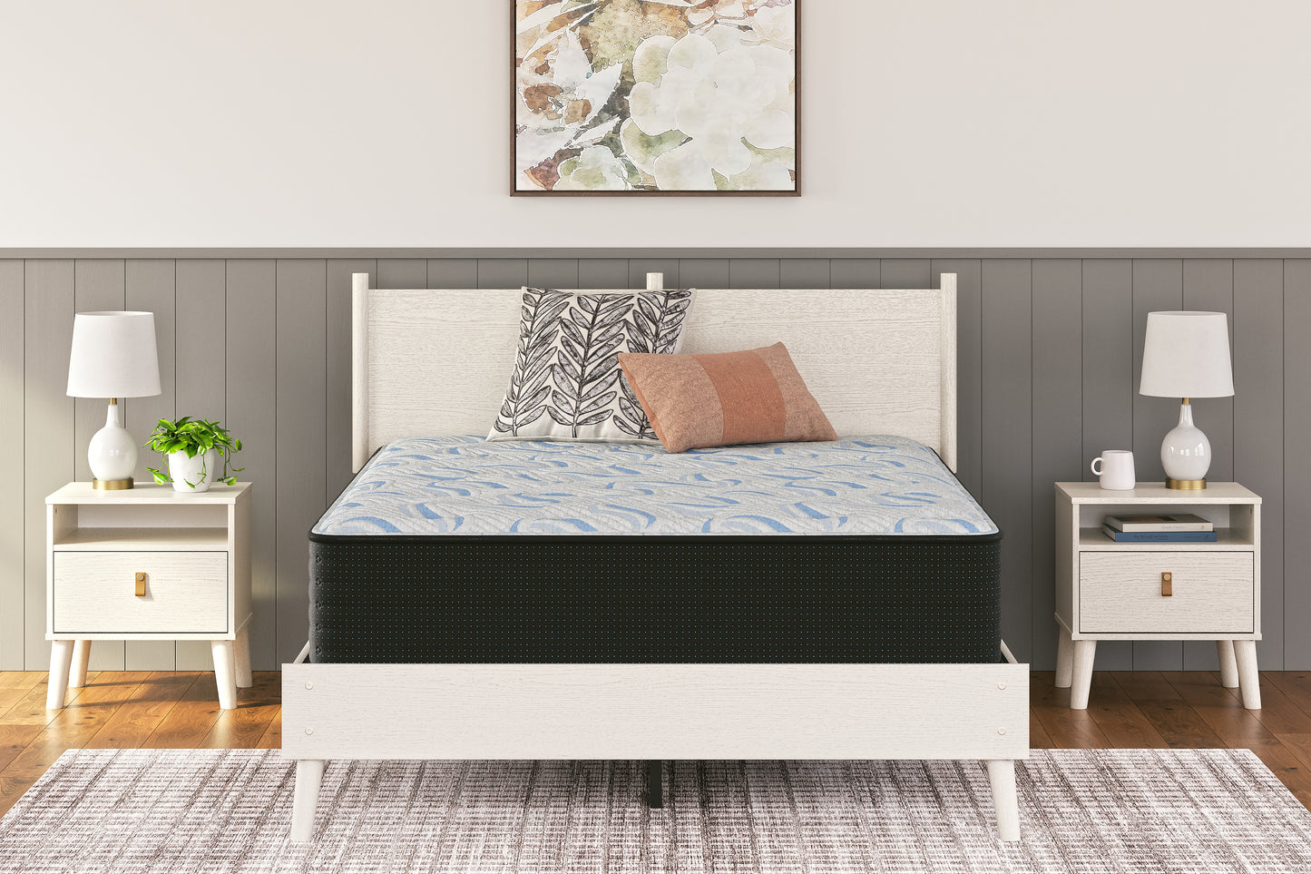 Orange Furniture Outlet - Ashley Furniture - Elite Springs Plush Mattresses - California King / Gray/Blue - M40651