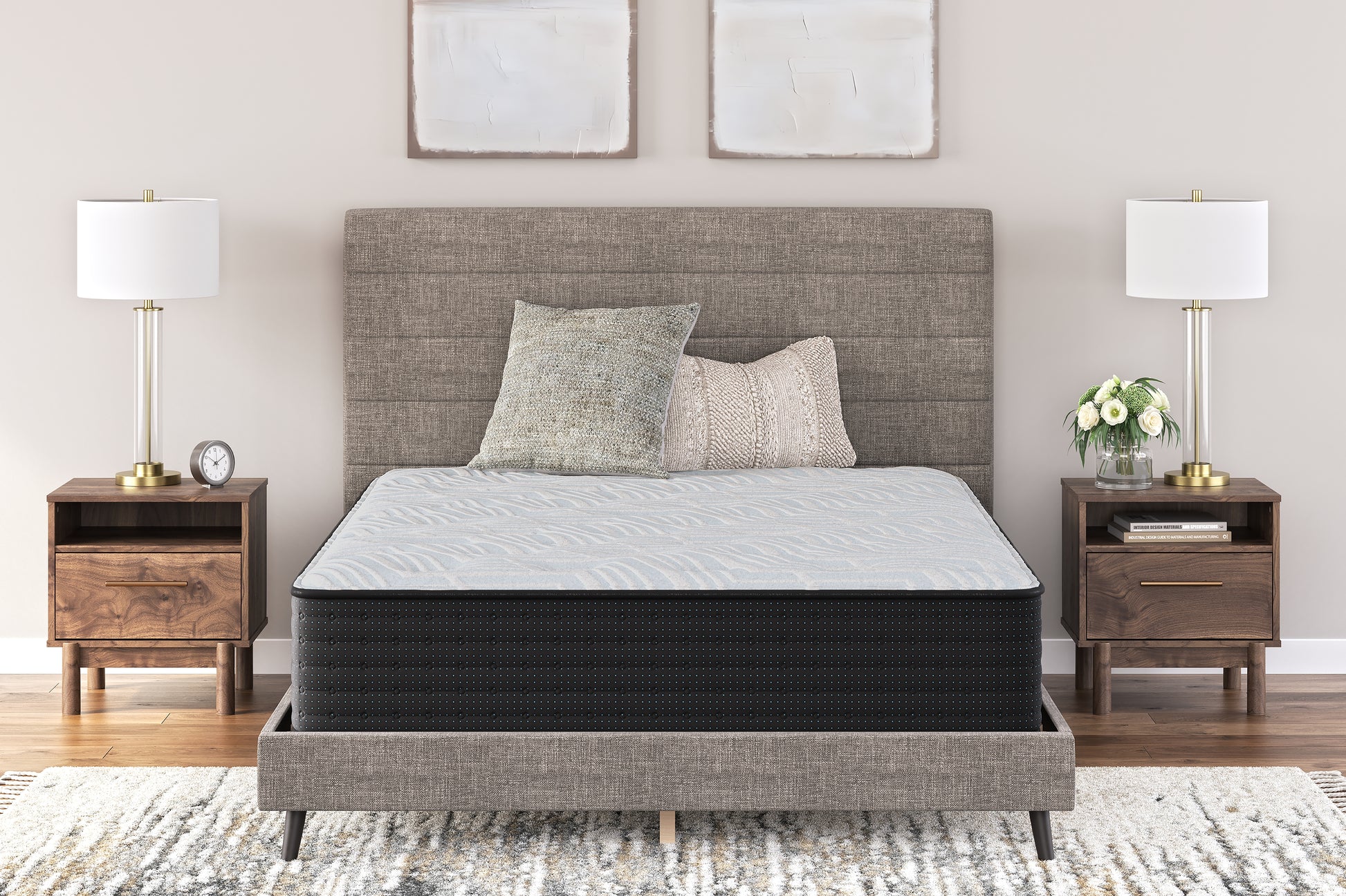Orange Furniture Outlet - Ashley Furniture - Palisades Plush Mattresses - Twin / Gray/Blue - M41611