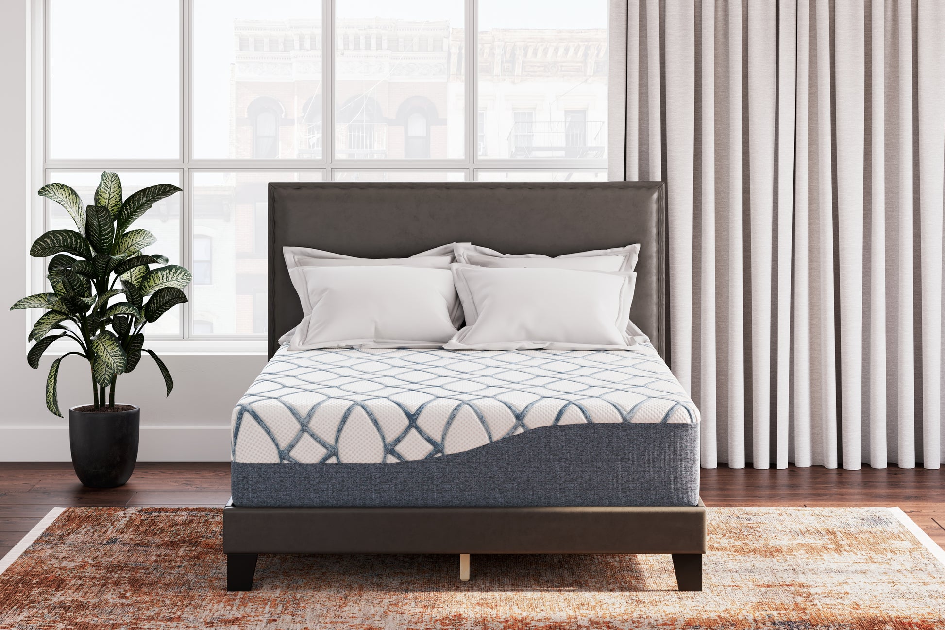 Orange Furniture Outlet - Ashley Furniture - 14 Inch Chime Elite 2.0 Mattresses - California King / White/Blue - M42751