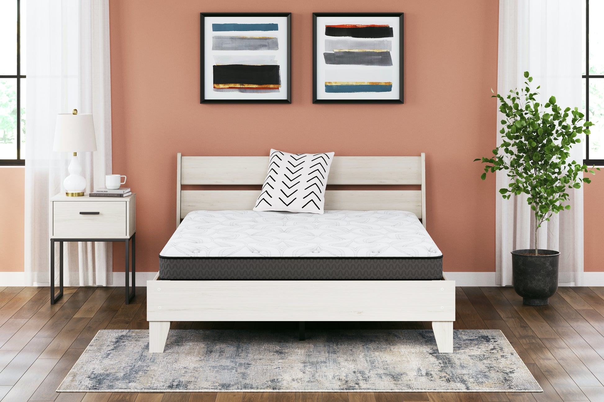 Orange Furniture Outlet - Ashley Furniture - 8 Inch Bonnell Hybrid Mattresses - Full / White - M58721