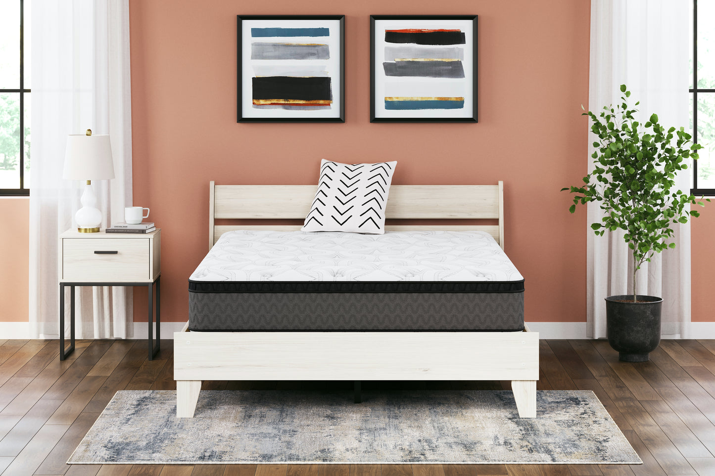 Orange Furniture Outlet - Ashley Furniture - 12 Inch Pocketed Hybrid Mattresses - Queen / White - M59031
