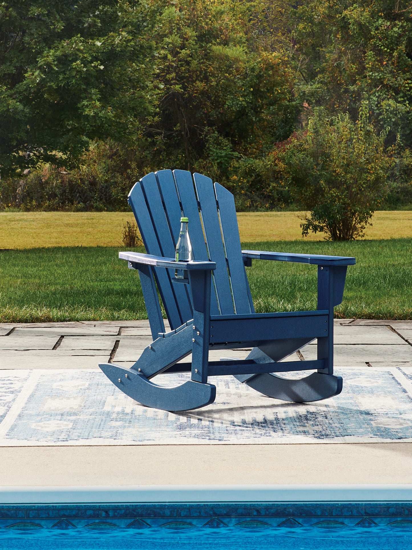 Orange Furniture Outlet - Ashley Furniture - Sundown Shores Outdoor - Rocking Chair / Blue - PCP019-827