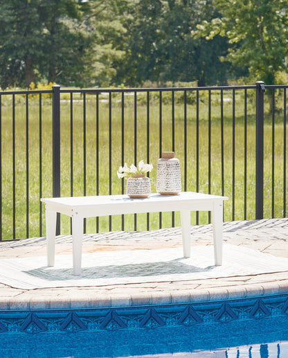 Orange Furniture Outlet - Ashley Furniture - Hyland wave Outdoor - Rectangular Cocktail Table / White - P111-701