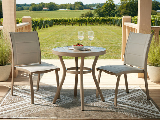 Orange Furniture Outlet - Ashley Furniture - Mission Beach Outdoor - Chairs w/Table Set (3/CN) / Beige - PCP200-050