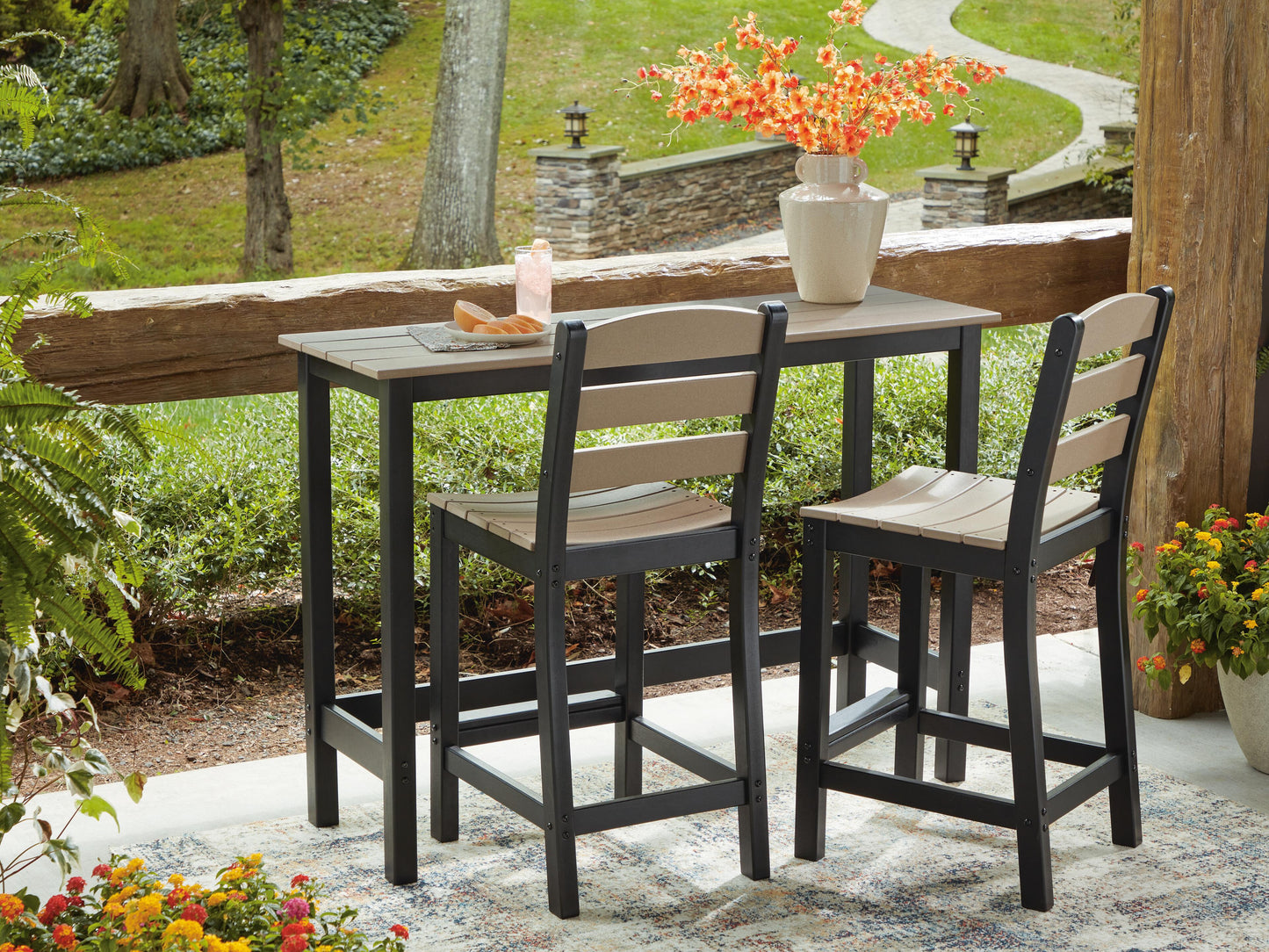 Orange Furniture Outlet - Ashley Furniture - Shoreline Beach Outdoor - Counter Table Set (3/CN) - PCP221-113