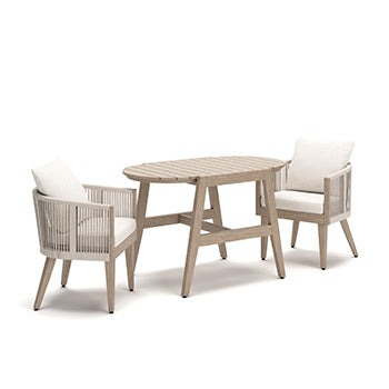 Orange Furniture Outlet - Ashley Furniture - Ivory Vine Outdoor - Chairs w/CUSH/Table Set (3/CN) - PCP352-050
