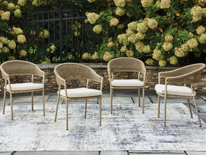 Orange Furniture Outlet - Ashley Furniture - Orchard Beach Outdoor - Arm Chair With Cushion (4/CN) - PCP373-601A