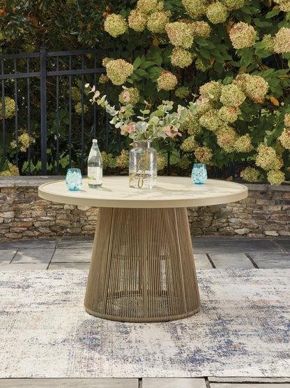 Orange Furniture Outlet - Ashley Furniture - Orchard Beach Outdoor - Outdoor Dining Table / Beige - PCP373P2