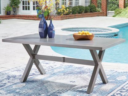 Orange Furniture Outlet - Ashley Furniture - Half Moon Beach Outdoor - RECT Dining Table w/UMB OPT / Gray - PCP418-625