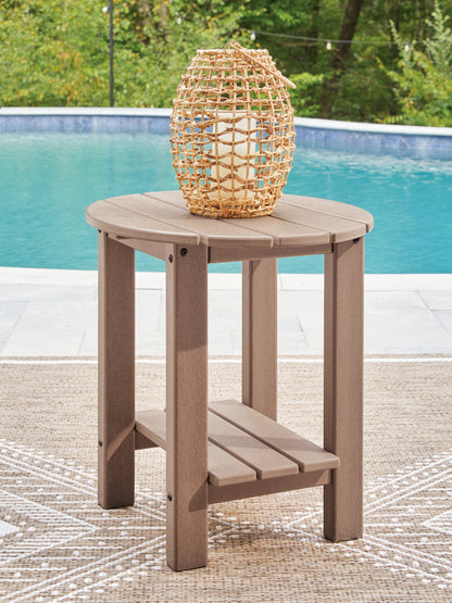 Orange Furniture Outlet - Ashley Furniture - Grover Beach Outdoor - Oval End Table / Driftwood - PCP422-706