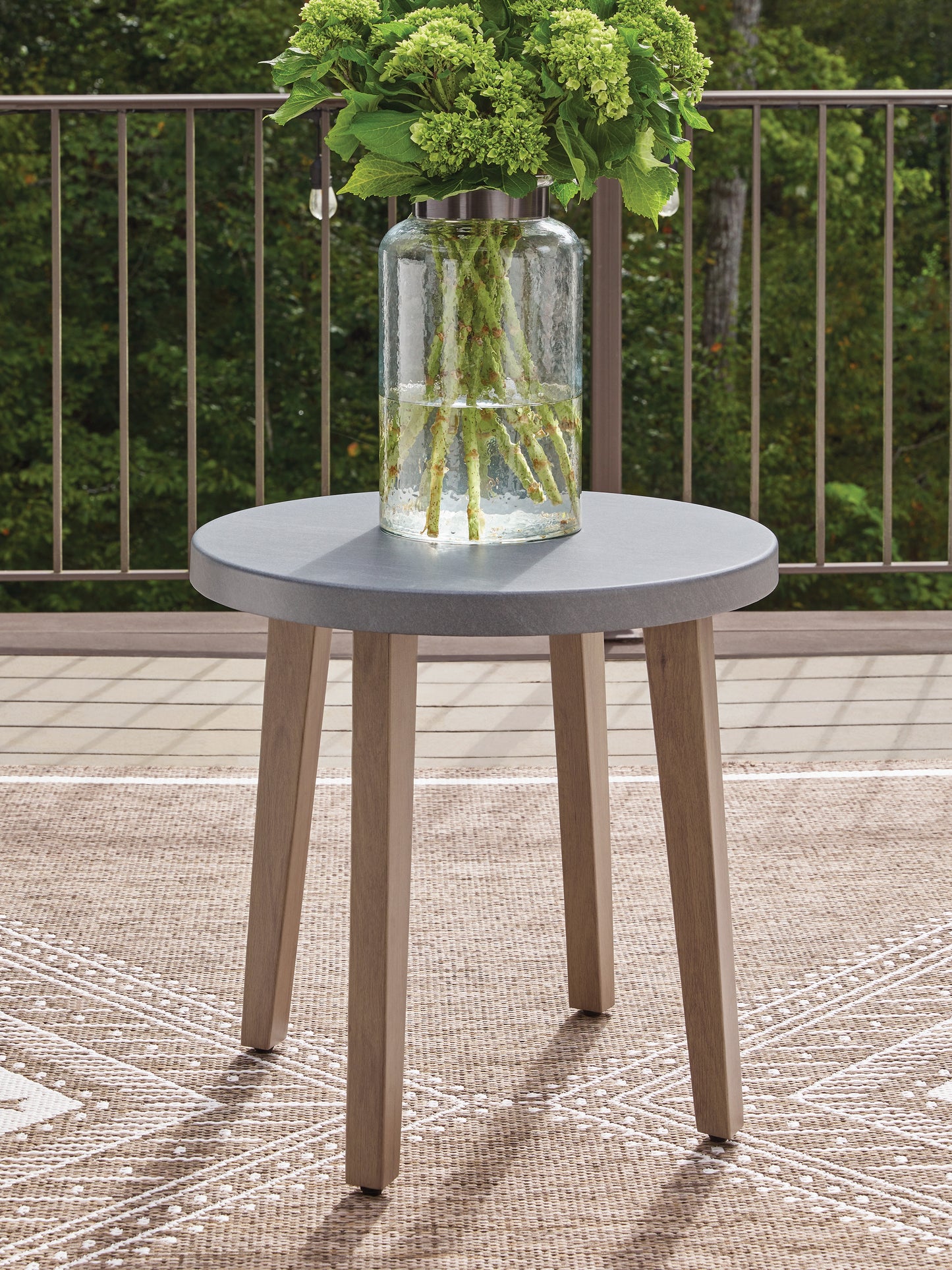 Orange Furniture Outlet - Ashley Furniture - Harmony Headlands Outdoor - Round End Table / Natural/Gray - PCP428-706