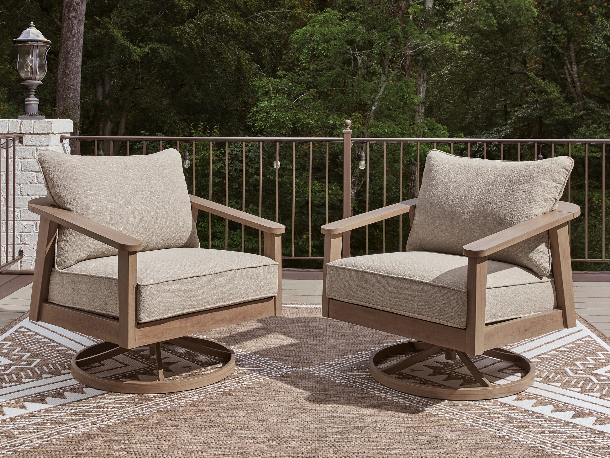 Orange Furniture Outlet - Ashley Furniture - Harmony Headlands Outdoor - Swivel Lounge w/ Cushion - PCP428-821
