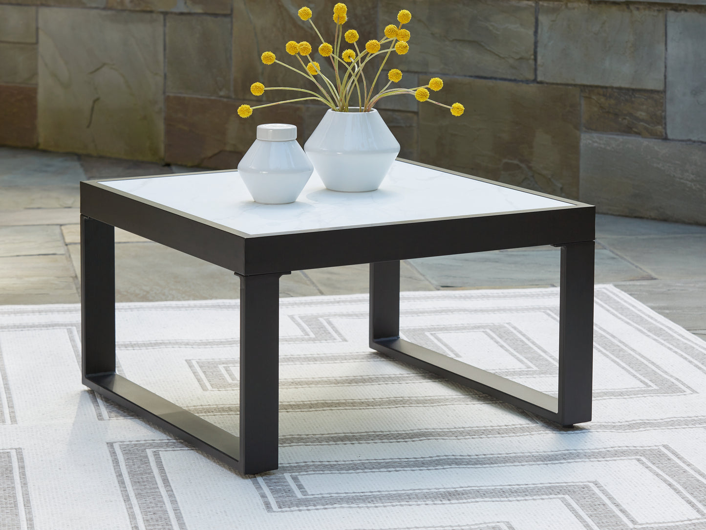 Orange Furniture Outlet - Ashley Furniture - Beachloft Outdoor - 4-Piece Outdoor Sectional / Black/Gray - P490P7