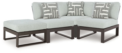 Orange Furniture Outlet - Ashley Furniture - Beachloft Outdoor - 4-Piece Outdoor Sectional / Black/Gray - P490P7