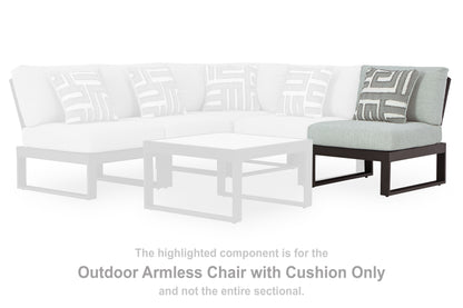 Orange Furniture Outlet - Ashley Furniture - Beachloft Outdoor - Armless Chair w/Cushion / Black/Gray - P490-846