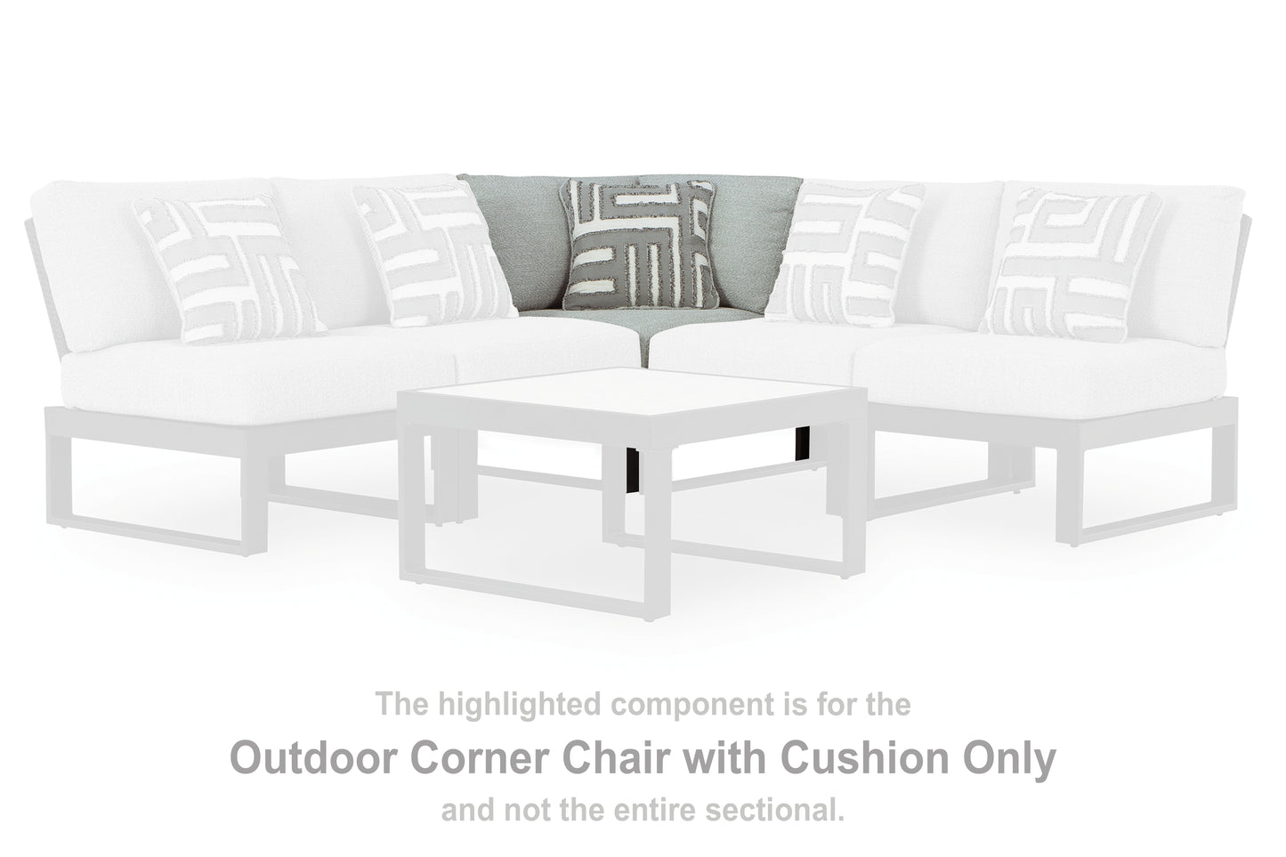 Orange Furniture Outlet - Ashley Furniture - Beachloft Outdoor - Corner with Cushion (1/CN) / Black/Gray - P490-877