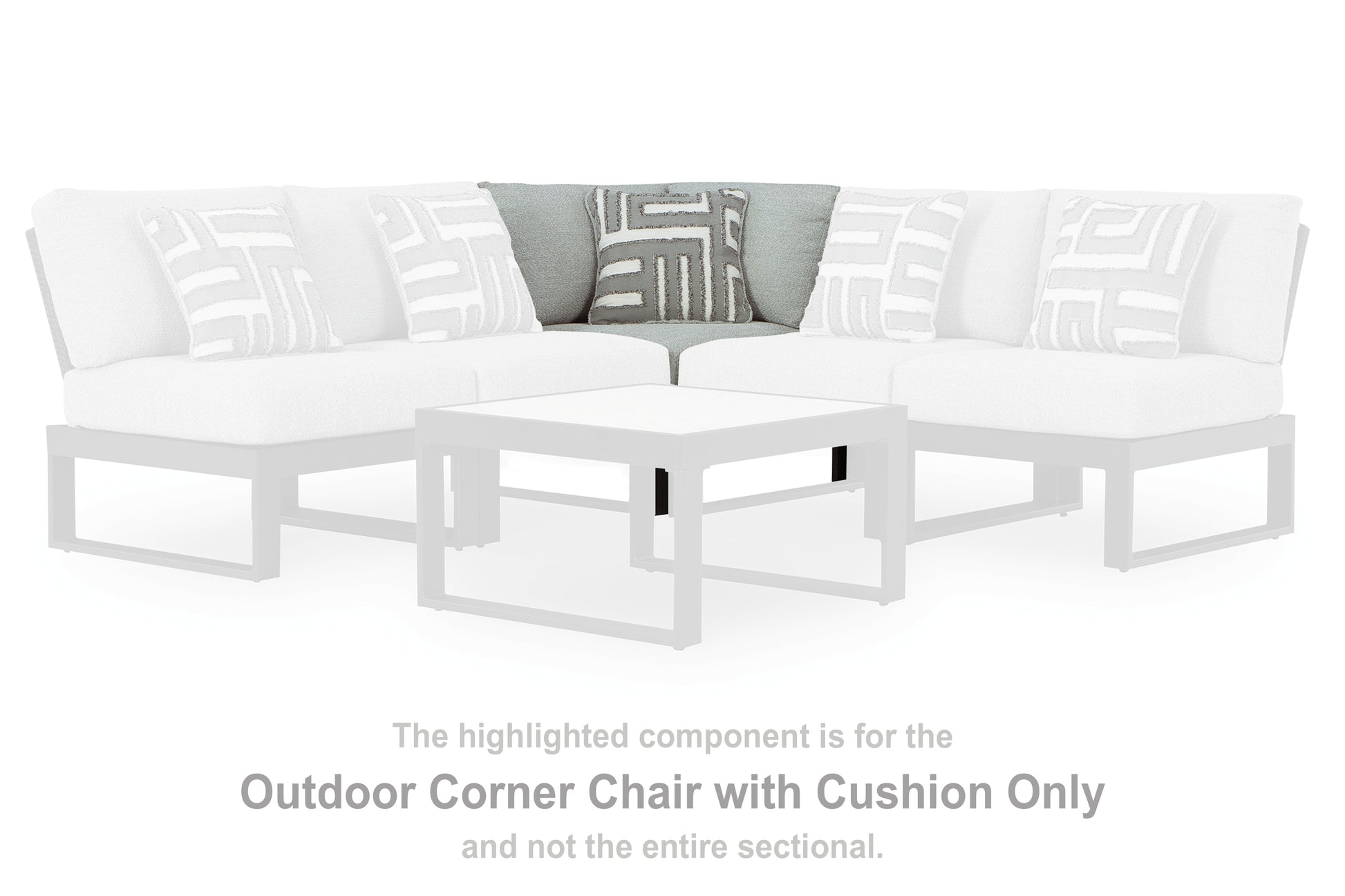 Orange Furniture Outlet - Ashley Furniture - Beachloft Outdoor - Corner with Cushion (1/CN) / Black/Gray - P490-877