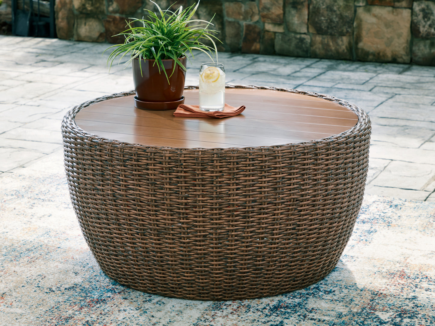 Orange Furniture Outlet - Ashley Furniture - Double Point Outdoor - Round Cocktail Table - PCP503-708