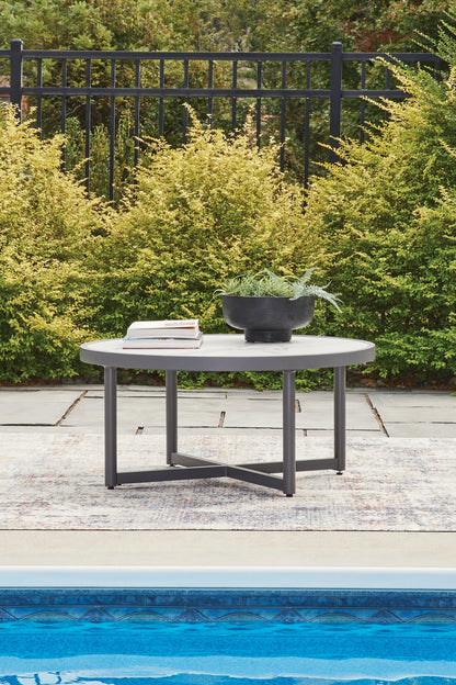 Orange Furniture Outlet - Ashley Furniture - Ocean Beach Outdoor - Round Cocktail Table / Gray - PCP510-708