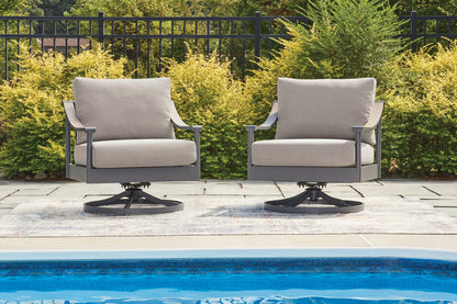 Orange Furniture Outlet - Ashley Furniture - Ocean Beach Outdoor - Swivel Lounge w/ Cushion / Gray - PCP510-821