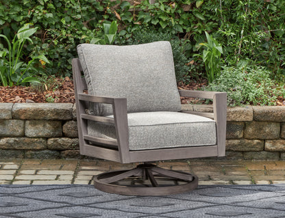 Orange Furniture Outlet - Ashley Furniture - Hillside Barn Outdoor - Swivel Lounge w/ Cushion / Gray/Brown - P564-821