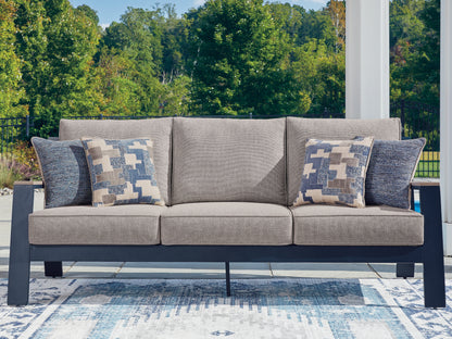 Orange Furniture Outlet - Ashley Furniture - East Beach Outdoor - Sofa with Cushion / Navy Blue/Driftwood - PCP587-838