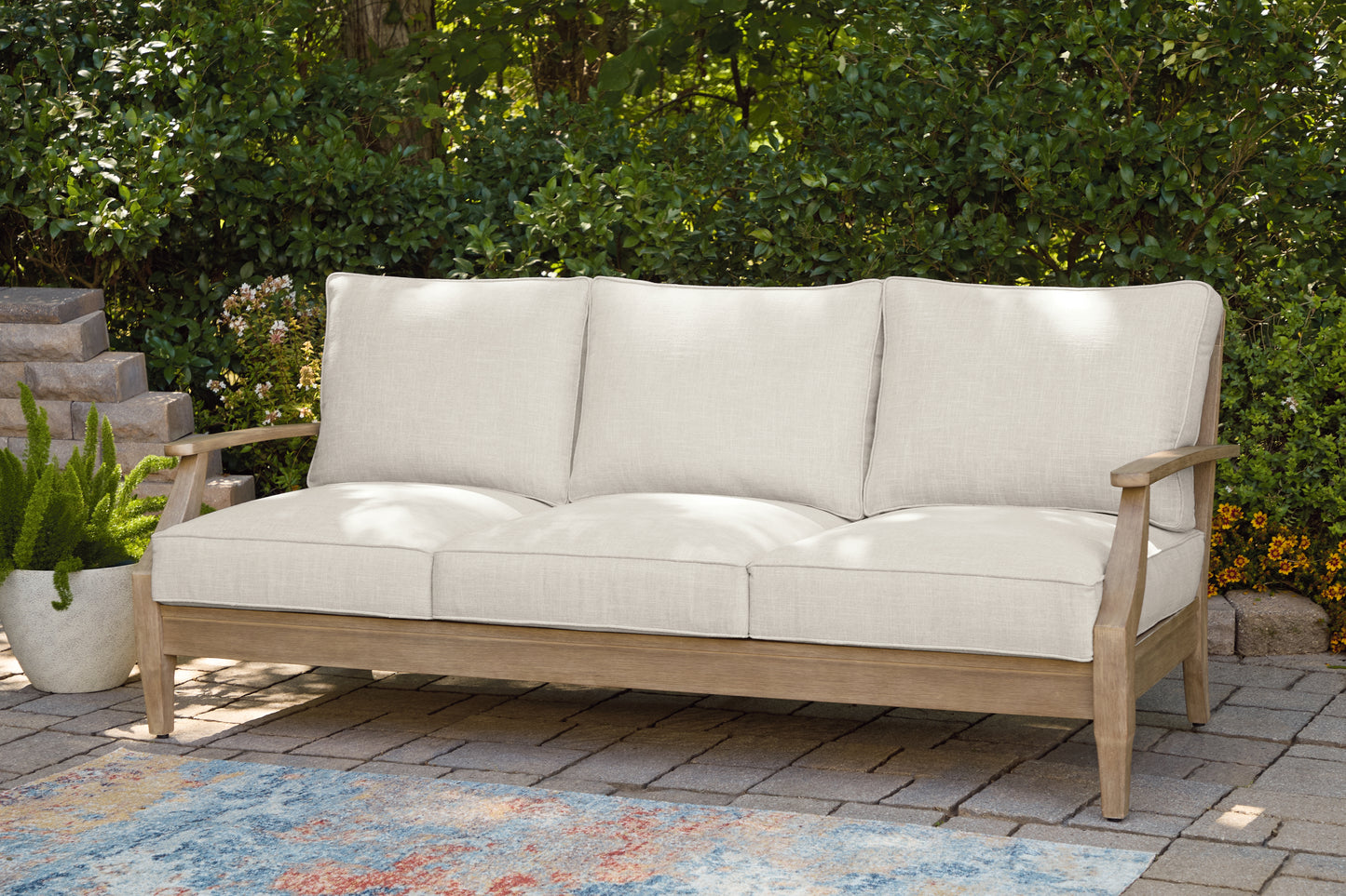 Orange Furniture Outlet - Ashley Furniture - Carter Hall Outdoor - Sofa with Cushion / Beige - P601-838
