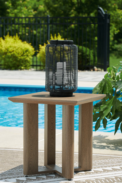 Orange Furniture Outlet - Ashley Furniture - Serene Bay Outdoor - Square End Table / Dark Brown - P671-702