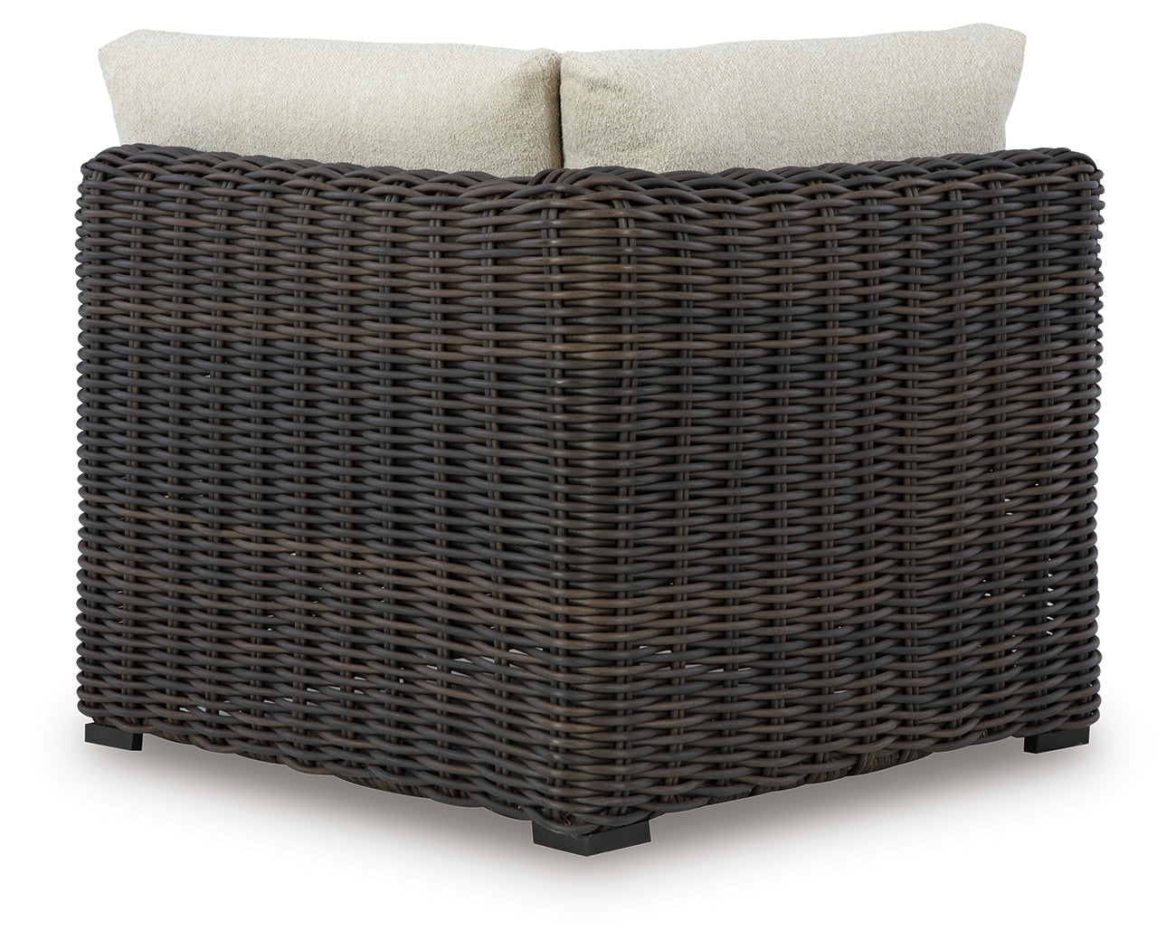 Orange Furniture Outlet - Ashley Furniture - Kimora Outdoor - Corner with Cushion / Beige/Dark Brown - P711-877